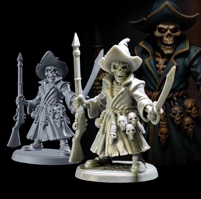 Skeleton HeroImage painted miniature photograph