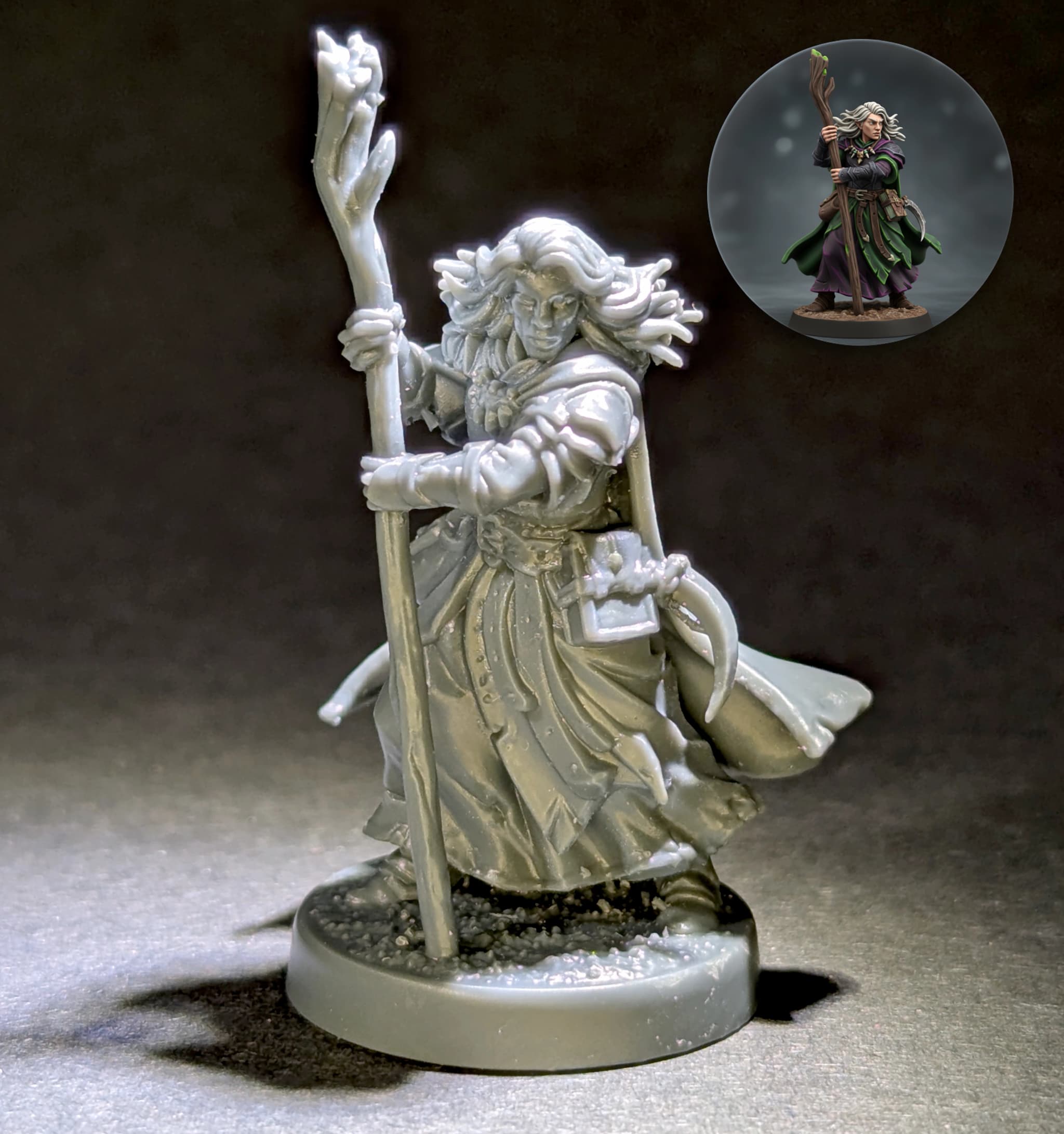 Woman Sorceress Real Mini painted miniature photograph