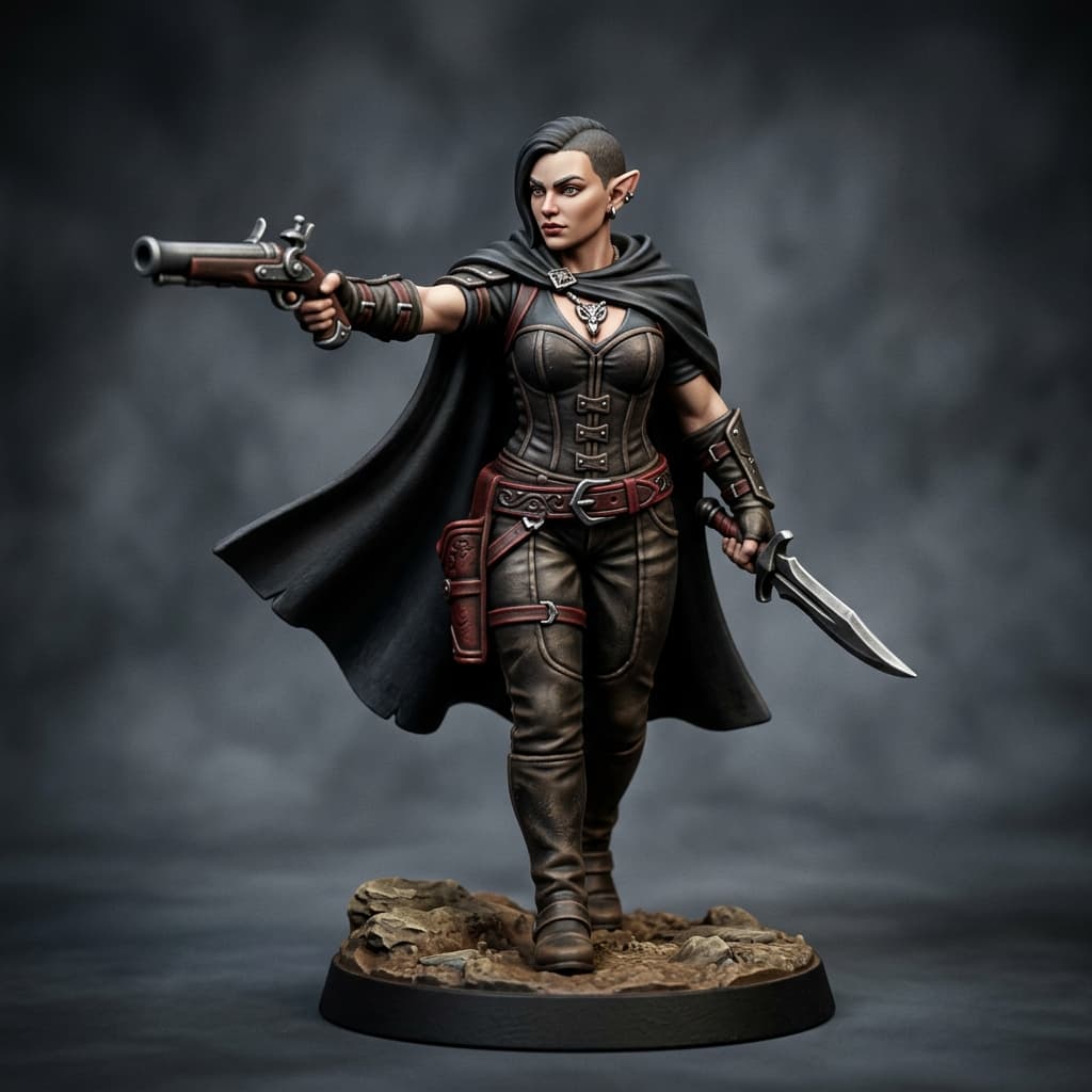 Ziara Vakarian Half-elf outlaw Gunslinger