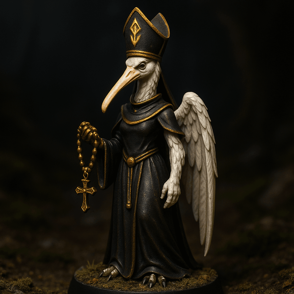 Female Avian priestess miniature render