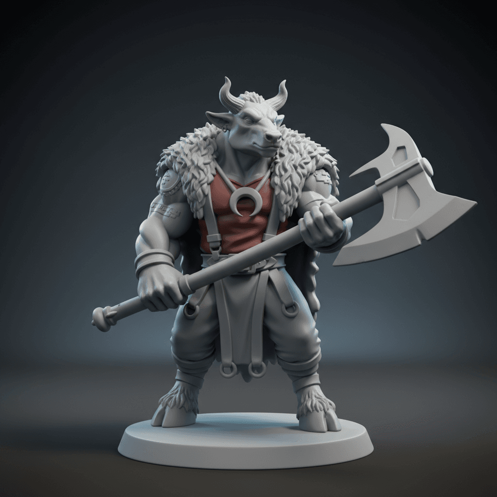 Tyrus Silentfury Minotaur Barbarian, Fighter, Monk